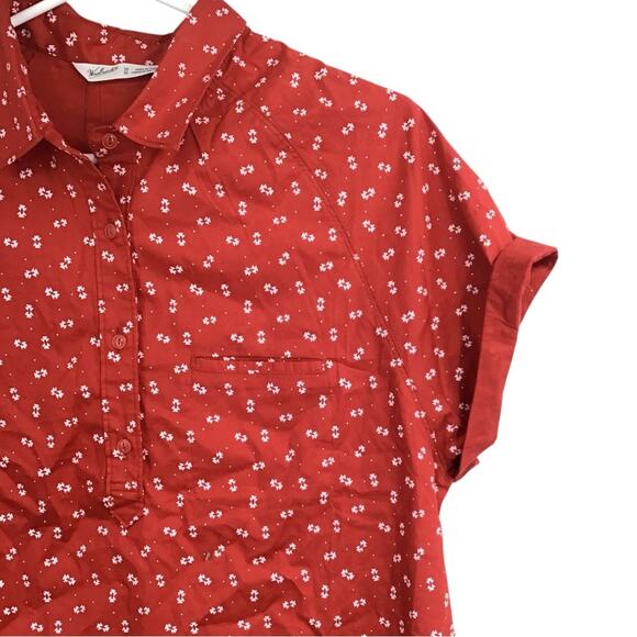 NWT Woolrich Spoil Her Printed Popover Shirt‎ for Ladies Medium Red - Picture 2 of 6